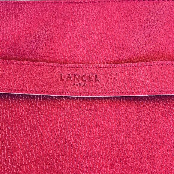Lancel Paris Zip Pouch Red Makeup Travel Clutch Bag Air France First Class - Picture 2 of 4